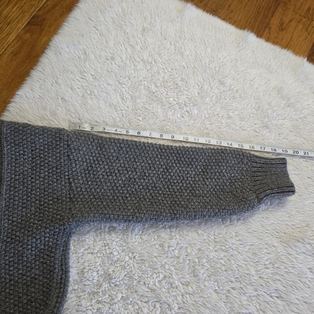 Lenvers Paola Cable Knit Spanish Wool Sweater Women's Medium Grey Boxy - Picture 10 of 10